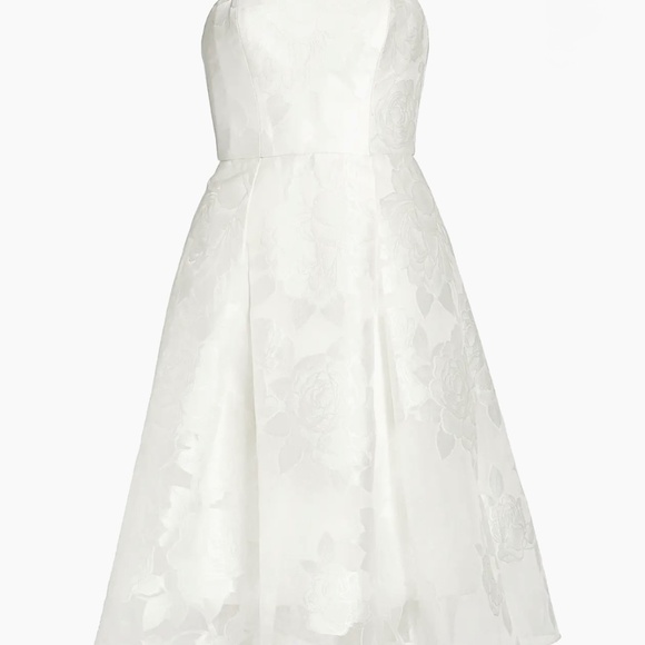 NWT Amsale Rose Fil Coupé Strapless Fit & Flare Dress - Size 16 - Picture 1 of 3